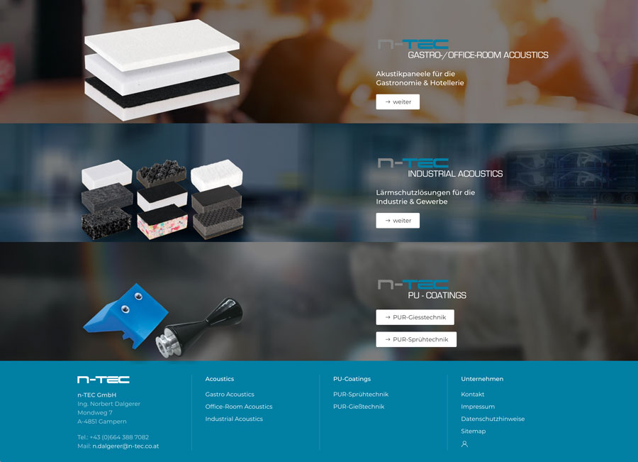 Webdesign für N-TEC Gampern